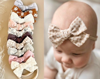 Variety 10 Pack Baby Bow Headbands, Variety of baby bow headbands, baby girl headband, newborn bows, baby girl bow, bow set, baby gift, bows