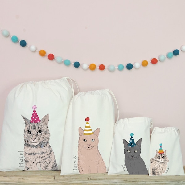 Personalised Cat Birthday Bag/Sack