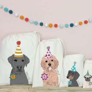 Personalised Dog Birthday Gift Bag, Dog Present Bag, Dog Treat Bag, Dog Storage