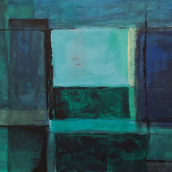 No26 Blue Green Variations. Acrylic on stretched canvas