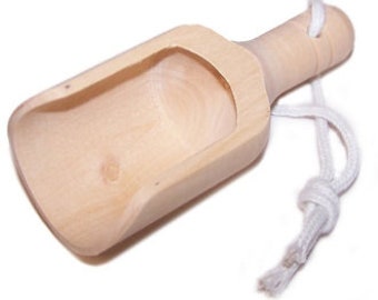 Mini Wooden Scoop. Hemu Wood. Spa