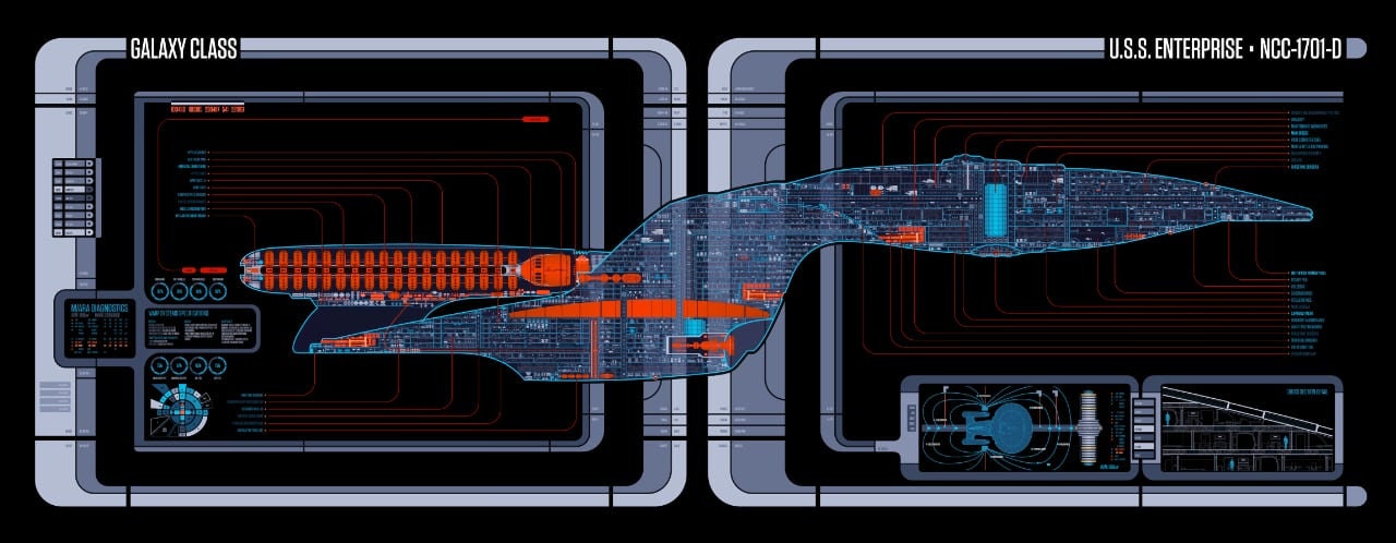 Star Trek USS Enterprise 1701-D (picard LCARS 2.0) Large