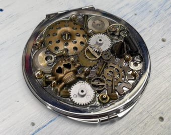Compact mirror-Steampunk pocket/handbag double-sided compact mirror