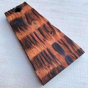 Shou Sugi Ban Charcuterie, cheese, and serving board-Douglas Fir in red and black