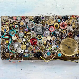 Steampunk Clock-Handmade Steampunk/Cyberpunk found object assemblage