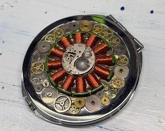 Compact mirror-Steampunk pocket/handbag double-sided compact mirror