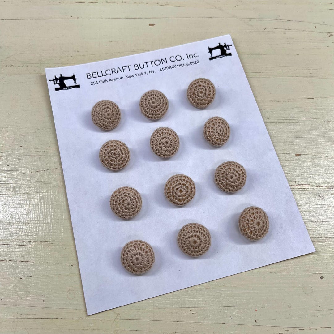 Buttons-vintage Beige Handmade Crochet Shank Buttons - Etsy