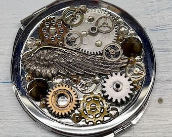 Compact mirror-Steampunk pocket/handbag double-sided compact mirror