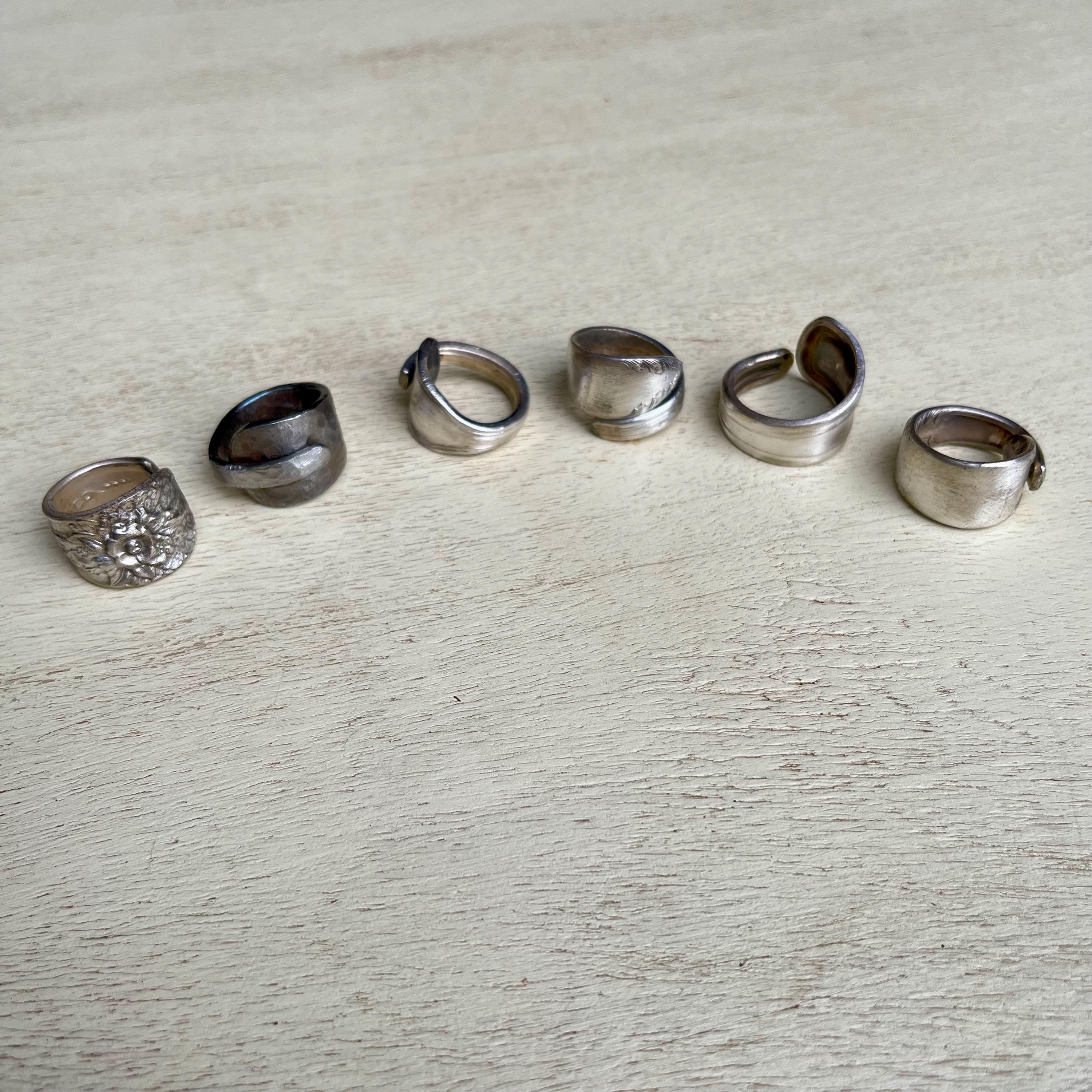 Antique Plate Rings Ring Blanks-assortment of Hand Shaped, Antique Silver Plate Flatware ...