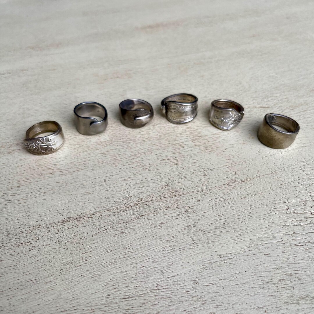 Antique Plate Rings Ring Blanks-assortment of Hand Shaped, Antique Silver Plate Flatware ...