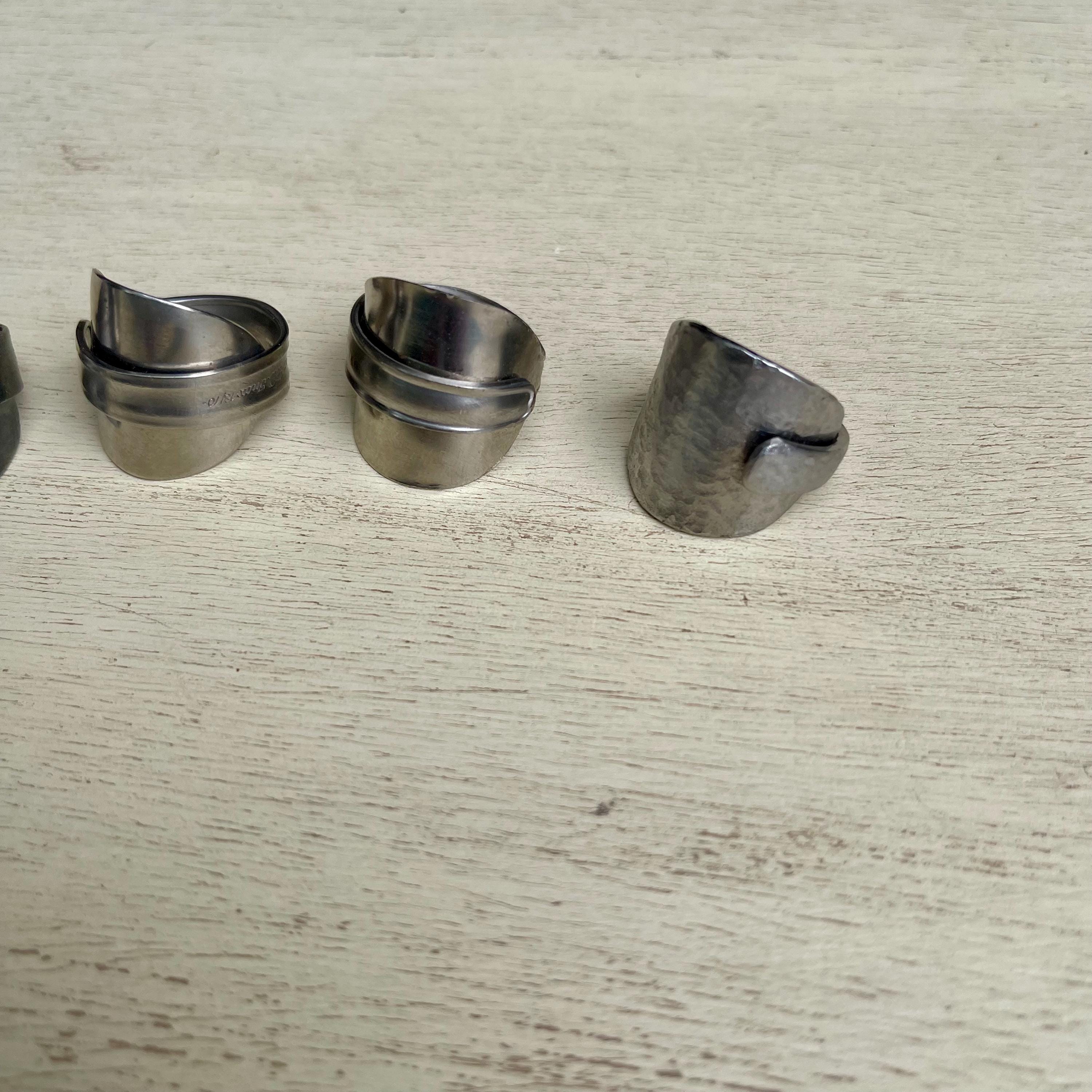 Ring Shape Plate Ring Blanks-assortment of Hand Shaped, Antique Silver Plate Flatware ...