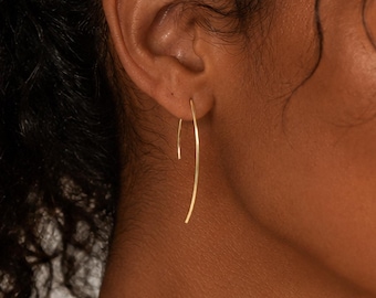 Orecchini ad arco: orecchini a cerchio aperti minimalisti in oro 14 carati placcato o argento sterling.