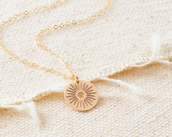 Small Sun Necklace - Celestial Necklace - Sun Necklace Gold - Inspirational Necklace - Minimalist Jewelry