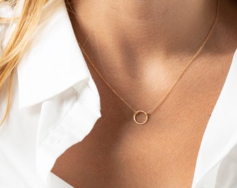 Gift for Her - Open Circle Necklace - Karma Necklace - Jewelry Gift - Dainty Gold Necklace