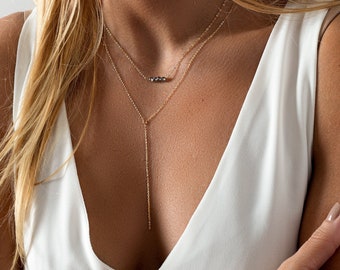Lariat Necklace - Simple Necklace - Gold Lariat Necklace - Thin Chain Necklace - Layering Necklace