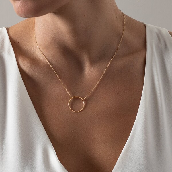 Delicate circle necklace - Karma necklace - gold filled or sterling silver