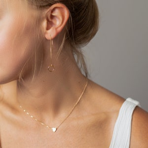 Dainty Heart Necklace - Custom Personalized Heart Necklace in 14kt Gold FIll
