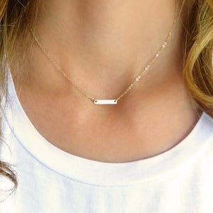 Extra Small Bar Necklace - Initial Monogram Necklace - Silver Gold Rose Gold Jewelry - Minimalist Personalized Gift - Birthday Gift For Her