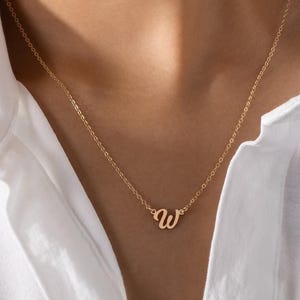 Collar con letras bañado en oro de 14 k: regalo personalizado para ella, collar con nombre personalizado, collar con inicial, regalos para mamá, joyas de regalo para esposa