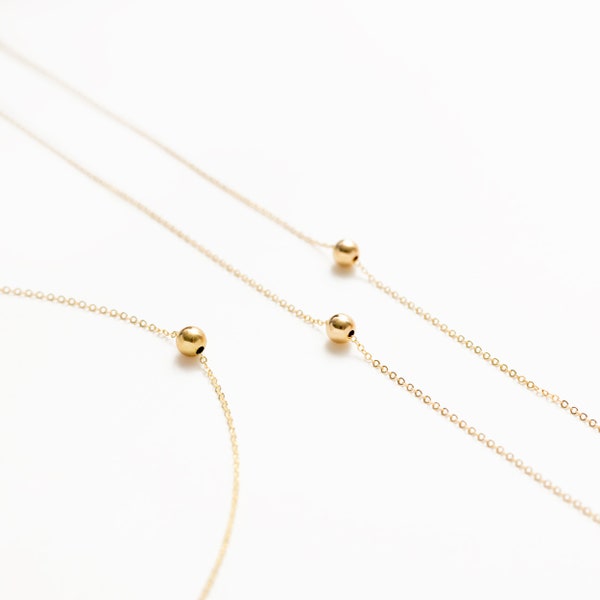 Tiny Bubble ketting - Gouden Orb ketting - Kleine bal ketting - Eenvoudige bol ketting