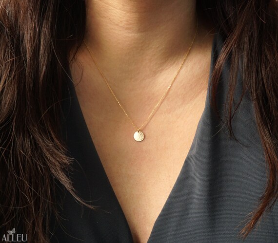 Customized Gold Circle Necklace Simple 