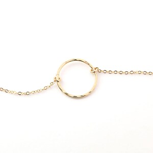 Hammered Circle Necklace - Karma Necklace - Handmade Minimal Necklace - Delicate Circle Necklace - Simple Jewelry - Gift For Her