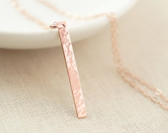 Rose gold bar necklace - layering necklace - dainty jewelry - bridesmaids gift