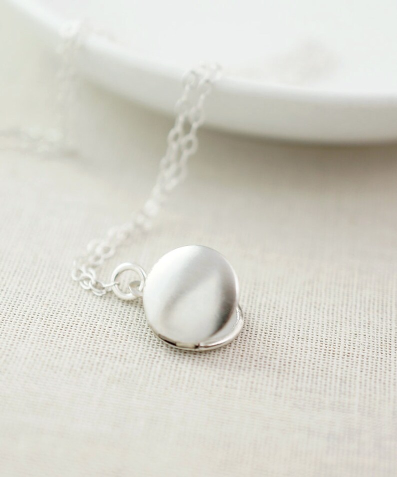 Simple Locket Necklace Tiny Locket Pendant Necklace Etsy
