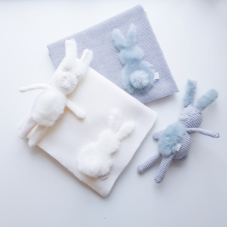 Ready to ship Baby blanket easter bunny Gift for New Baby Baby shower gift merino wool blanket 100/% gray newborn blanket take homeset