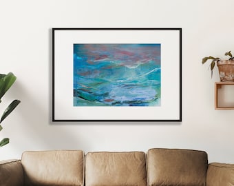 Pintura acrílica única de paisaje: arte natural pintado a mano sobre lienzo, 50 x 70 cm