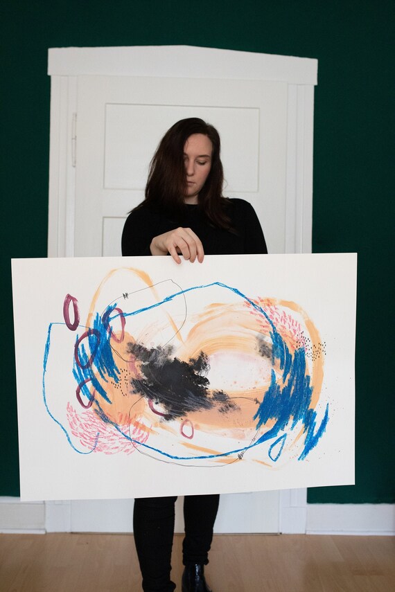 Unikat Acrylbild "Flow" Größe 59,4cm × 84,1cm (DIN A1) Wandbild