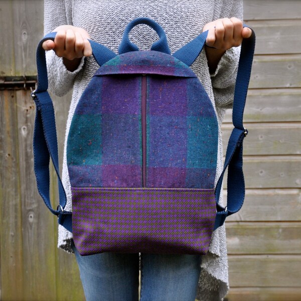 MADE TO ORDER - backpack purse, unique backpack, hipster backpack, rucksack backpack, wool bag, women backpack