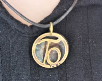 Meaningful Pendant Necklace, To Be Necklace, Empowerment Jewelry, Unique Gift Ideas, Large Circle Pendant, Brass Necklace