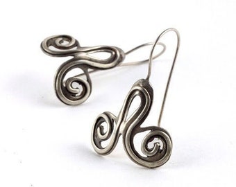 Unique Sterling Silver Spiral Earrings