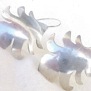 Statement Silver Leaf Dangle Earrings image 3