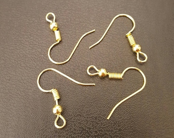 12 Attaches boucles d'oreilles dorées