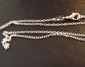 Superb chain 55 cm silver 925 very fine mesh 1mm silver 925 with clasp (55cm)