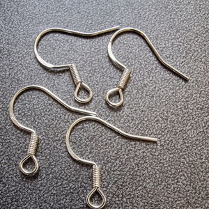10 925 SILVER hook earring attachments 18 mm (5 pairs)