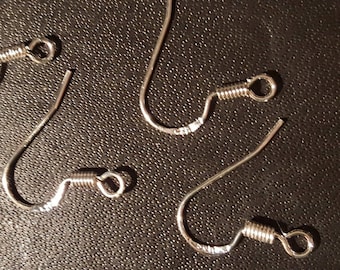 4 crochets boucles d'oreilles simple en ARGENT 925 poinçonné