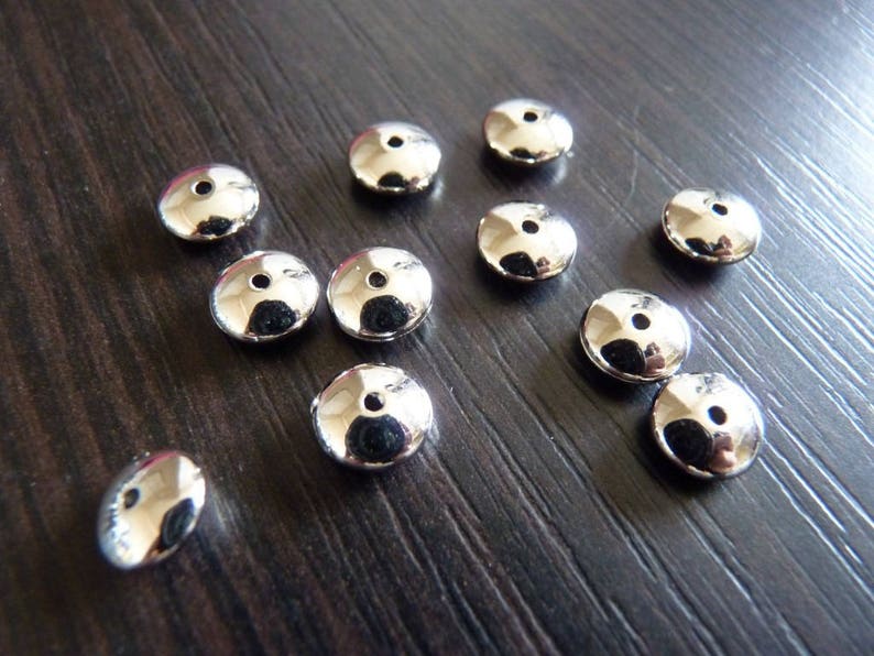 10 pearls silver 8 mm acrylic