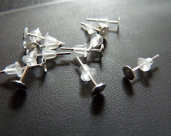 10 tips Supports earrings silver studs diameter. 4mm