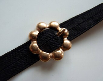 Flower copper metal belt buckle vintage matte