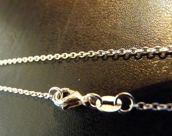 May include: A silver chain necklace with a lobster clasp closure.
