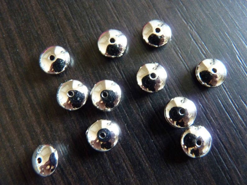 10 pearls silver 8 mm acrylic