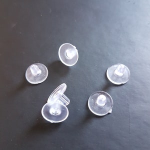 10 silicone flat push clasp tips for earrings.