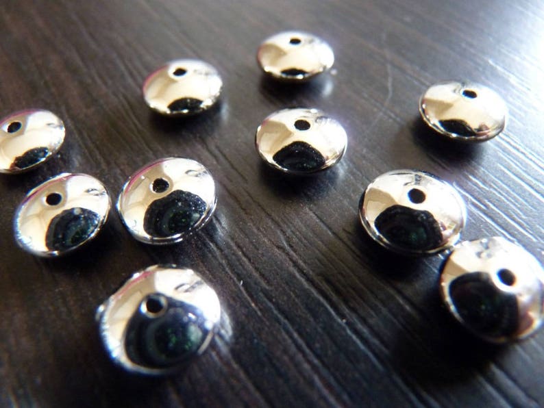 10 pearls silver 8 mm acrylic