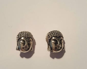 2 beautiful silver metal Buddha beads