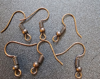 10 Clips para pendientes de cobre envejecido en metal