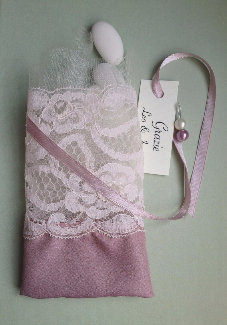 Lace Favor Bags Italian Bags for Sugared Almonds Mauve and Etsy