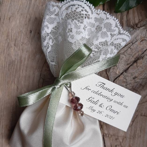 Italian Wedding, Ivory Lace Favor Bags, Italian Bomboniera Bags